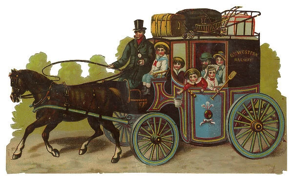 Victorian Scrap, coach and horses