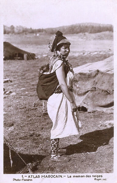 Woman of the Atlas Mountains, Morocco with baby