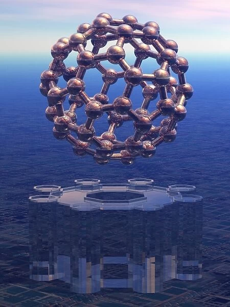 Buckyball molecule, artwork F005  /  0750