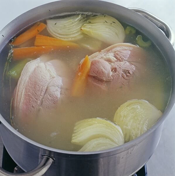 Pork stew in a pot
