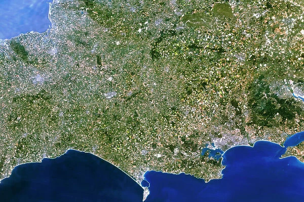 Satellite image of southwest England
