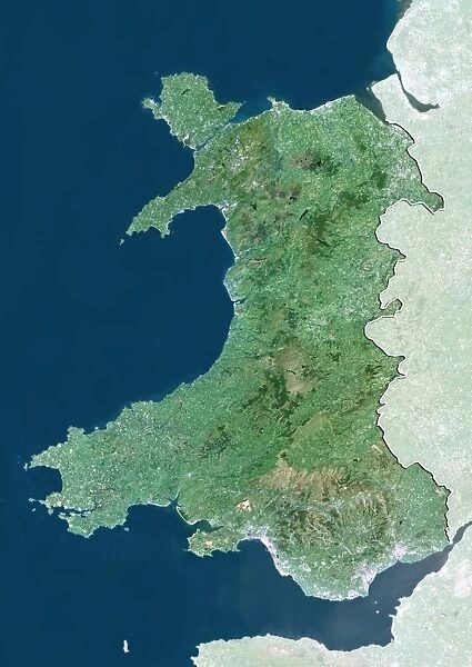 Wales, UK, satellite image