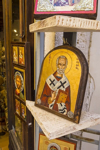 Greek Orthodox icons, Corfu Town, Corfu, Ionian Islands, Greece