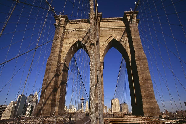 20088505. USA New York New York City Brooklyn Bridge