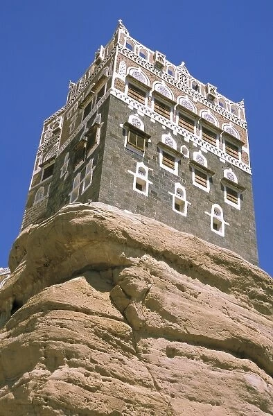 Asia, Yemen, Wadi Dhar. Rock Palace, or Dar Al Harjar