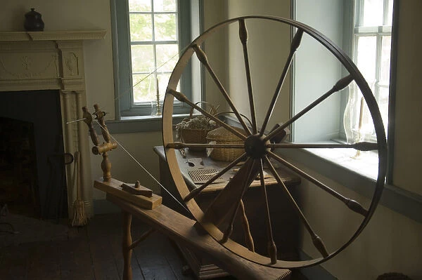 Spinning wheel in Old Stone House, Georgetown, Washington D. C. (District of Columbia)