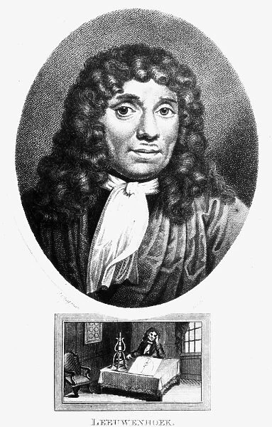 ANTON VAN LEEUWENHOEK (1632-1723). Dutch naturalist. Stipple engraving, English, c1800