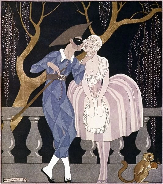 BARBIER: ARTFUL SERVANT. George Barbier: The Artful Servant Girl. Illustration, 1922