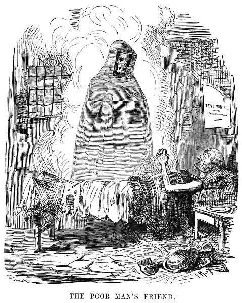 BRITISH POVERTY, 1845. The Poor Mans Friend. Cartoon by John Leech from Punch, 1845