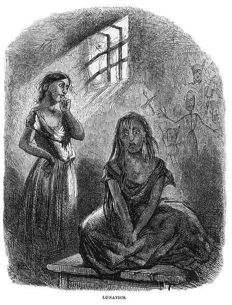 in a cell of the hospital at San Jose, Costa Rica. Wood engraving, 1860