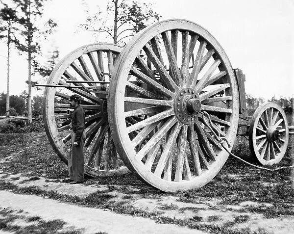 CIVIL WAR: SLING CART. Union army sling cart used for removing captured artillery. Photographed near Drewrys Bluff, Virginia, 1865