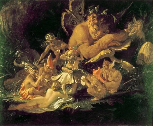 ELVES AND FAIRIES. Painting by an unknown artist