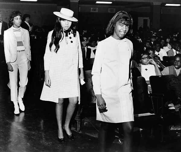 FASHION SHOW, 1967. teenage girls modeling clothing for the Teen-age Consumer