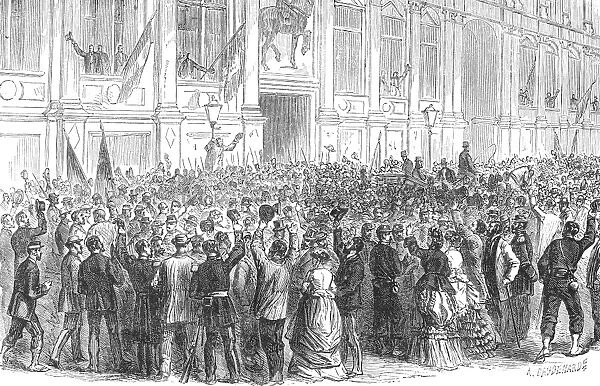 FRENCH REPUBLIC, 1870. The establishment of the French Republic, 4 September 1870, during the Franco-Prussian War. Wood engraving, French, 19th century
