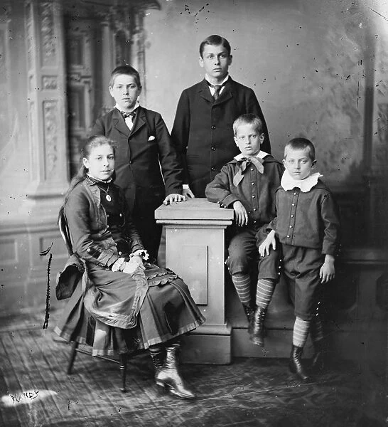 GARFIELD: CHILDREN, c1880. The children of President James A. Garfield. Clockwise from left