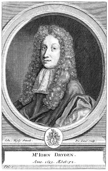 JOHN DRYDEN (1631-1700). English poet. Line engraving, Dutch, c1700, after a painting of 1683 by John Riley