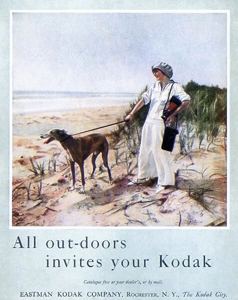 KODAK ADVERTISEMENT, 1914. All out-doors invites your Kodak