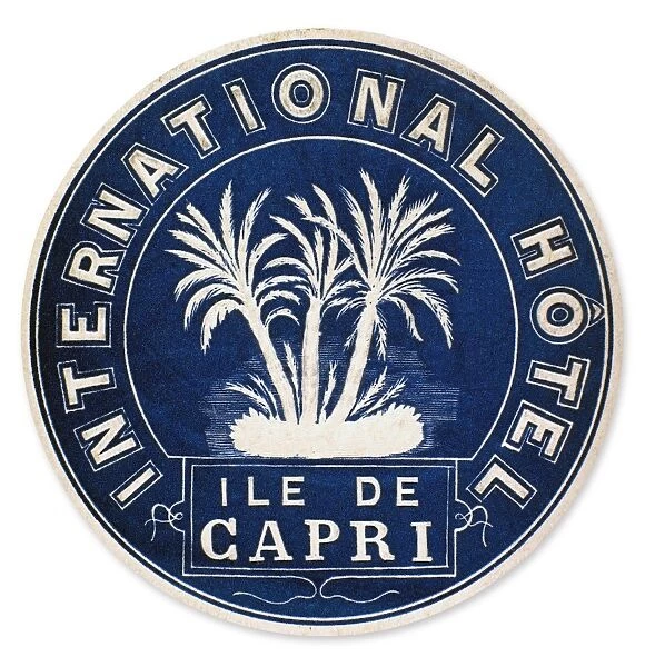 Luggage label from the International Hotel on the island of Capri, Italy, early 20th century