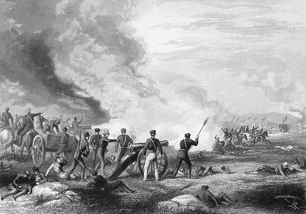 MEXICAN WAR: PALO ALTO. The Battle of Palo Alto on 8 May 1846, the first engagement of the war. Contemporary American steel engraving