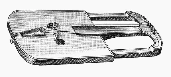 MUSICAL INSTRUMENT: CRWTH. A crwth, an archaic stringed instrument associated particularly with Wales. Also called a crowd. Line engraving, German, late 19th century