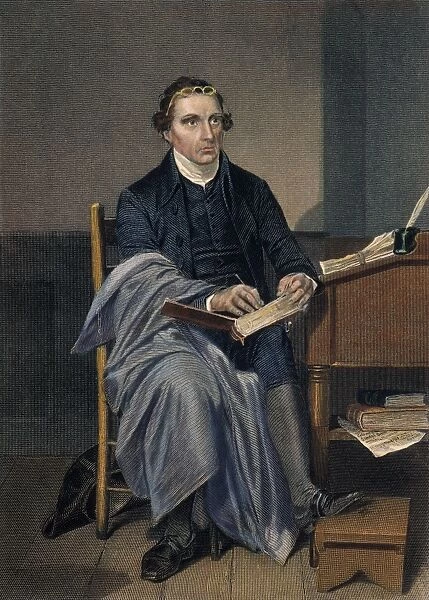 PATRICK HENRY (1736-1799). American revolutionary leader and orator. Colored engraving, 19th century
