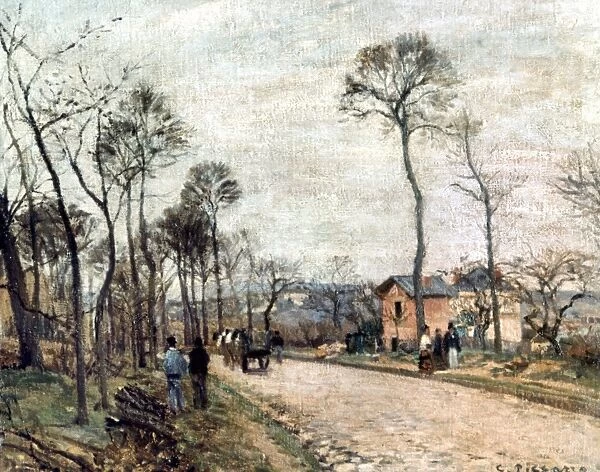 PISSARRO: LOUVECIENNES. The Louveciennes Road. Oil on canvas by Camille Pissarro, 1870