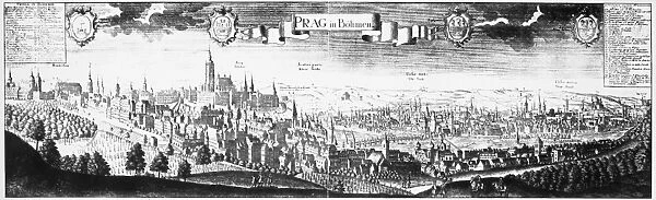 PRAGUE, CZECHOSLOVAKIA. Line engraving, 17th century