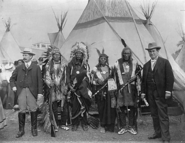 SIOUX CHIEFS, 1901. William Jennings Bryan (far right) posed with a group of Sioux