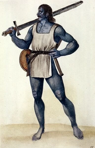 WHITE: BRITISH MAN, c1585. Watercolor by John White