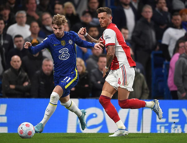 Clash at Stamford Bridge: Arsenal's Ben White Faces Off Against Chelsea's Timo Werner in Premier League Showdown