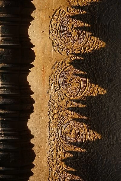 Angkor Wat, Carved Detail on Wall
