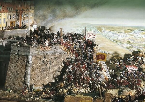 Austria, Vienna, Turkish Kara Mustafa troops lay siege to Vienna, 1683, diorama