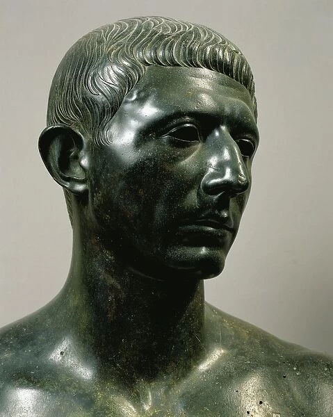 Bronze bust of Cato the Younger, 60 A. D. House of Venus. Detail, From Volubilis (Morocco)