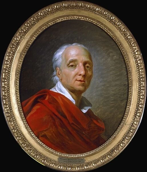 Denis Diderot (1713-1784) French man of letters and encyclopaedist. Portrait by Antoine