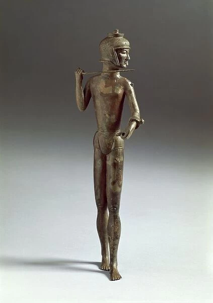 Etruscan civilization, Bronze statuette of warrior, 550 b. c. From Brolio, Val di Chiana, Tuscany region, Italy