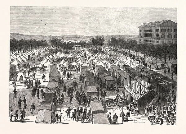 Franco-Prussian War: Tents and wagons-hospital on the Esplanade in Metz after the surrender