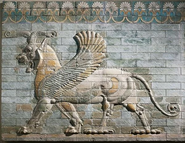 Frieze depicting griffin of glazed brick, from Palace of Darius I, from Shush (ancient Susa), Iran