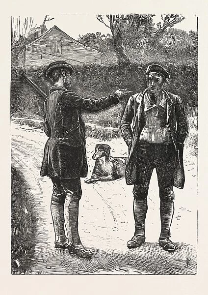 The Gamekeeper. Drawn by the Late G. T. Pinwell, Hunt, Hunting, Engraving 1876, Uk