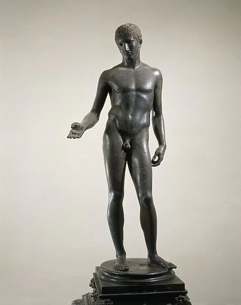 Idolino, bronze statue of athlete, copy from Greek original of 5th century B. C