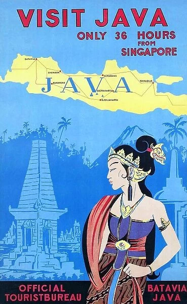 Indonesia: Dutch East Indies tourism poster for Java, c. 1930s