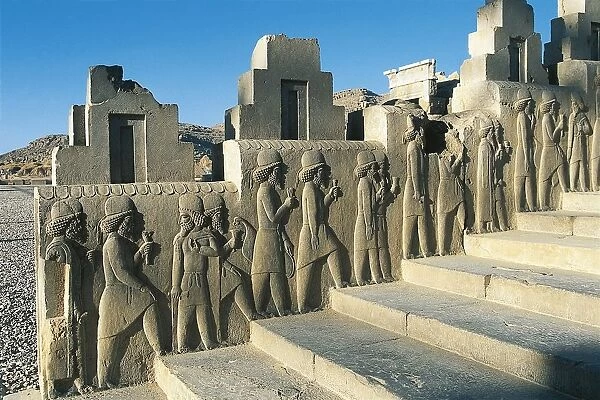 Iran, Persepolis, Council Hall Tripylon, relief of Mede dignitaries