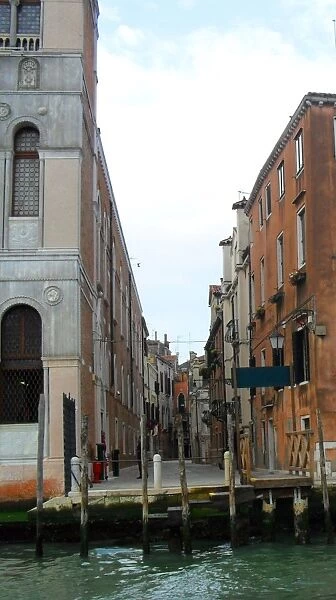 Italy, Venice, Apartment buildings by canal