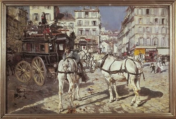 Omnibus in Place Pigalle in Paris, 1822