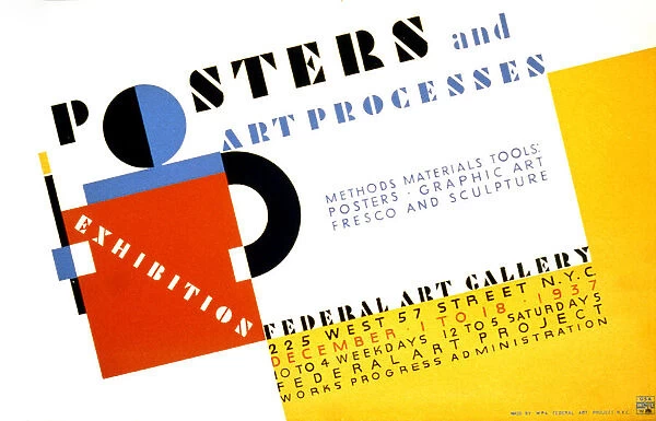 Posters and art processes Methods materials tools: Posters - graphic art fresco and sculpture ca. 1937