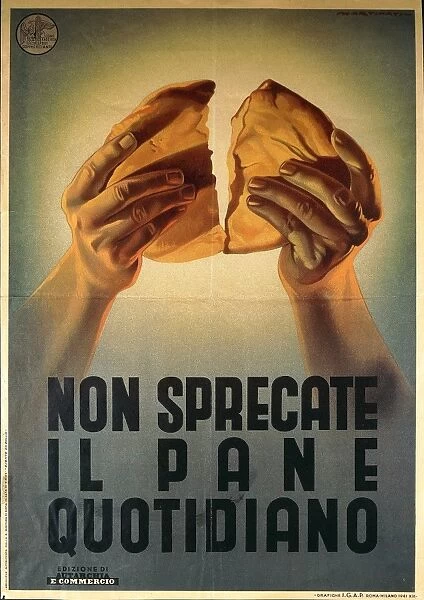 Propaganda poster by Fascist Confederation of Italian Traders, illustration by Martianti, Rome, 1941