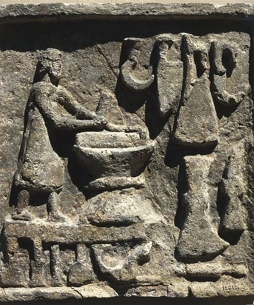Relief depicting a blacksmith in his workshop from Ostia