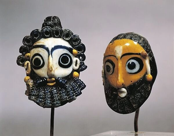 Tunisia, Carthage, Glass paste punic masks