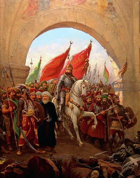 Turkey: The Entry of Mahomet II into Constantinople  /  The Entry of Fatih Sultan Mehmet into Istanbul. Painting by Fausto Zonaro (1854-1929)