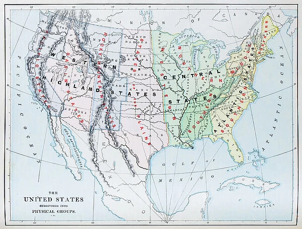 Antique map: USA