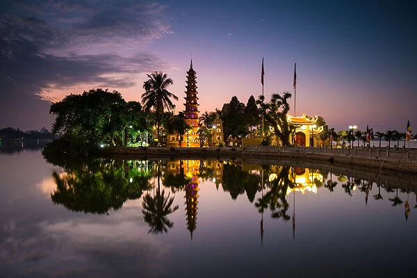 Beauty Landscape of Tran Quoc Pagoda in sunset, Hanoi, Vietnam